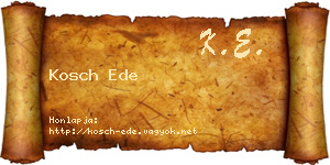 Kosch Ede névjegykártya